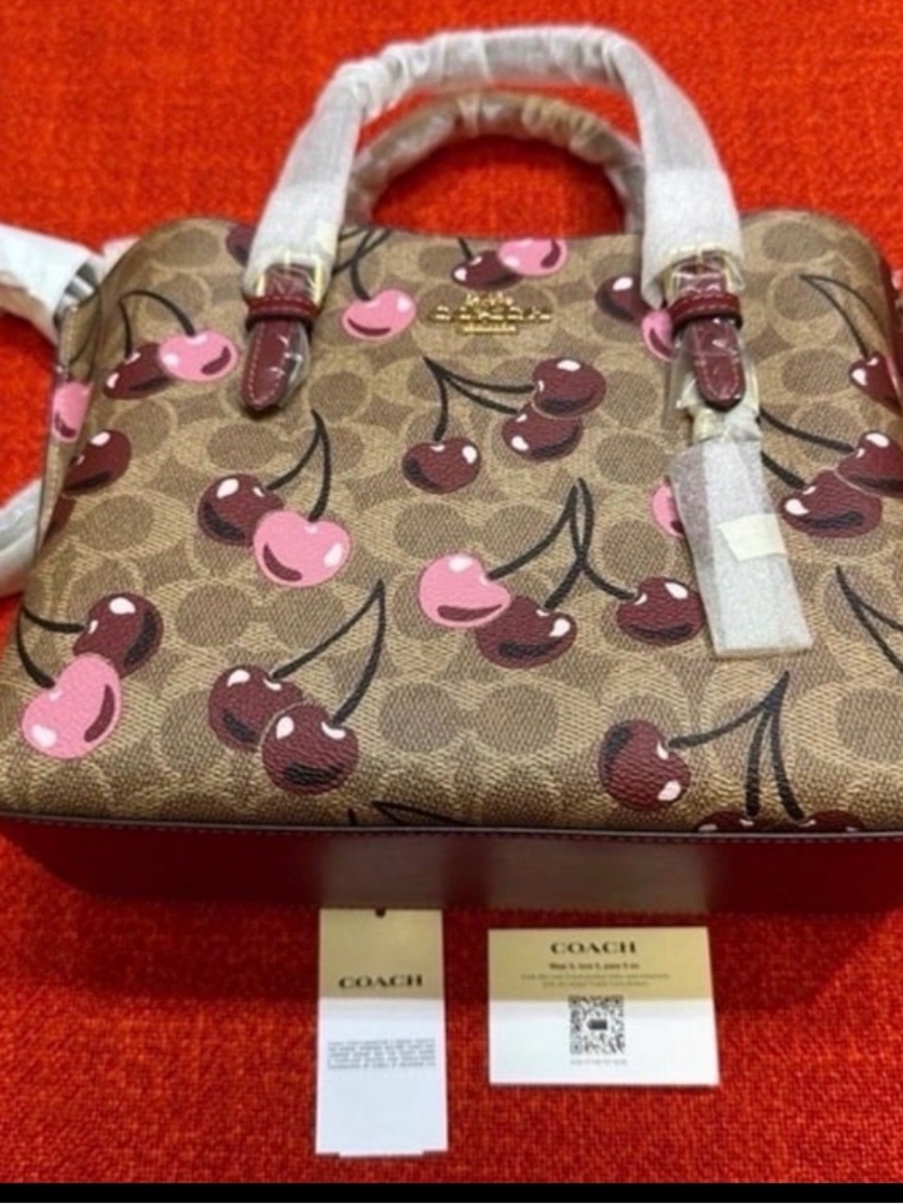 ❤️❤️❤️ NEW Coach bag with cherry print ❤️❤️❤️ CZ772 - Picture 7 of 9